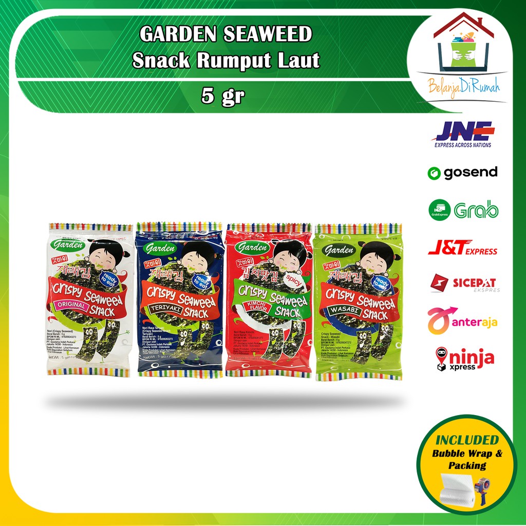 

Snack Rumput Laut Nori Garden Seaweed Original dari Korea