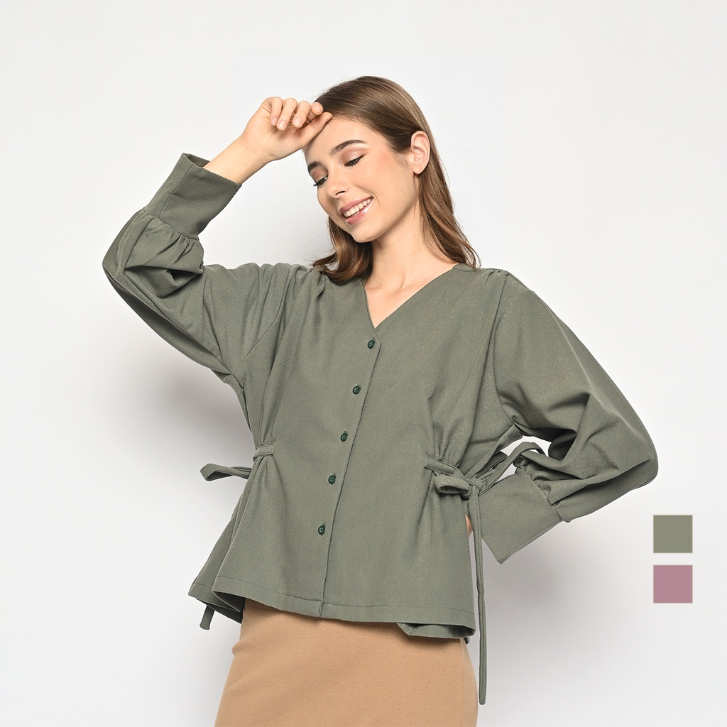 Puff Sleeve Blouse (Baju Atasan Menyusui)