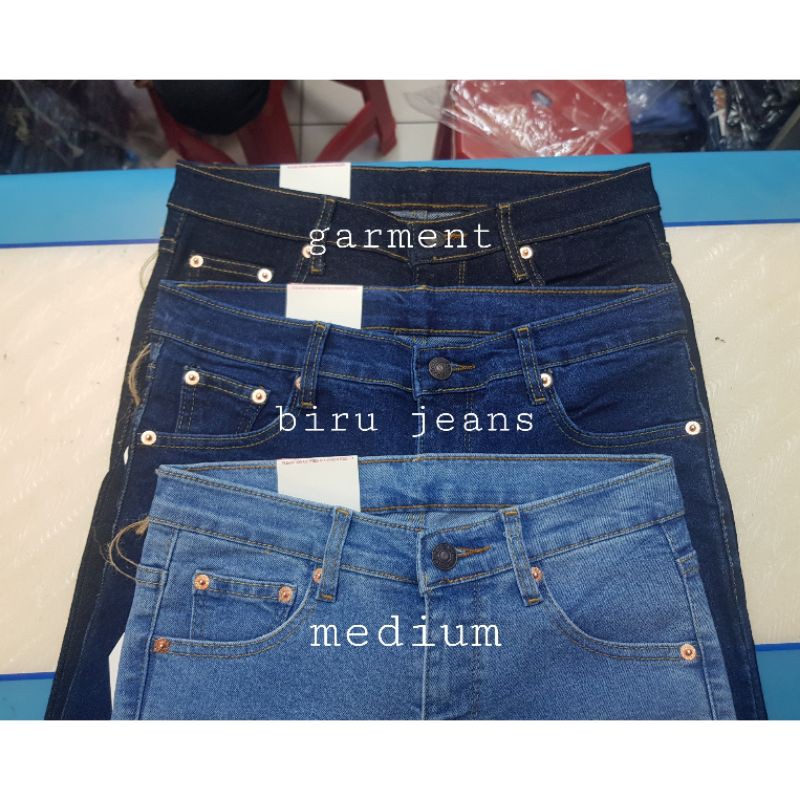 celana garment jeans strech basic jumbo wanita | shoftjeans premium big size cewe