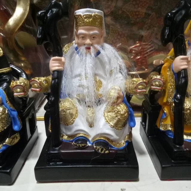 patung dewa bumi tutikong putih 8 inch fiber