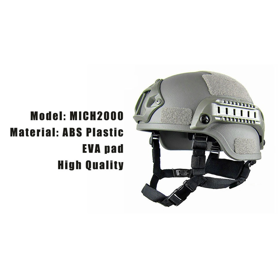 MICH Helm Tactical Airsoft Gun Paintball CS SWAT MICH2000 Black Grab Medan