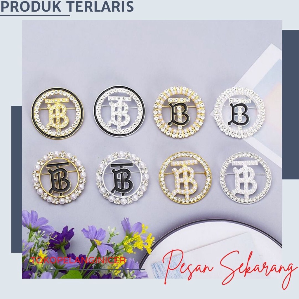 Bros Hijab Buttonscrf- Bros Mewah Bros Dada - Bross Baju Peniti Jilbab Brooch Murah Model Logo BT Kekinian