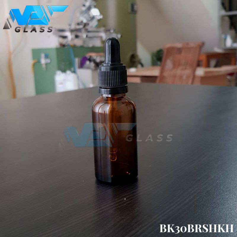 botol kaca pipet 30ml amber / coklat / botol serum 30ml /botol tetes 30ml