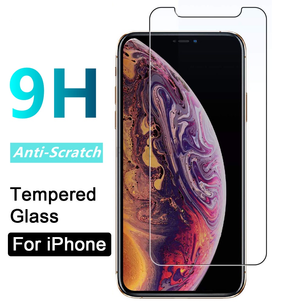 Pelindung Layar Tempered Glass 9h Transparan Anti Ledakan Untuk iPhone X / XR / XS Max