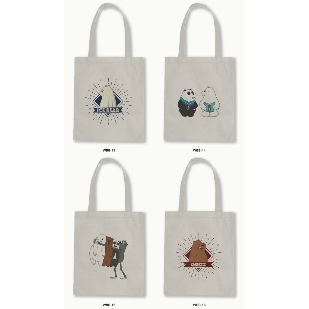 TOTE BAG BLACU 30X40 - WE BARE BEARS-01