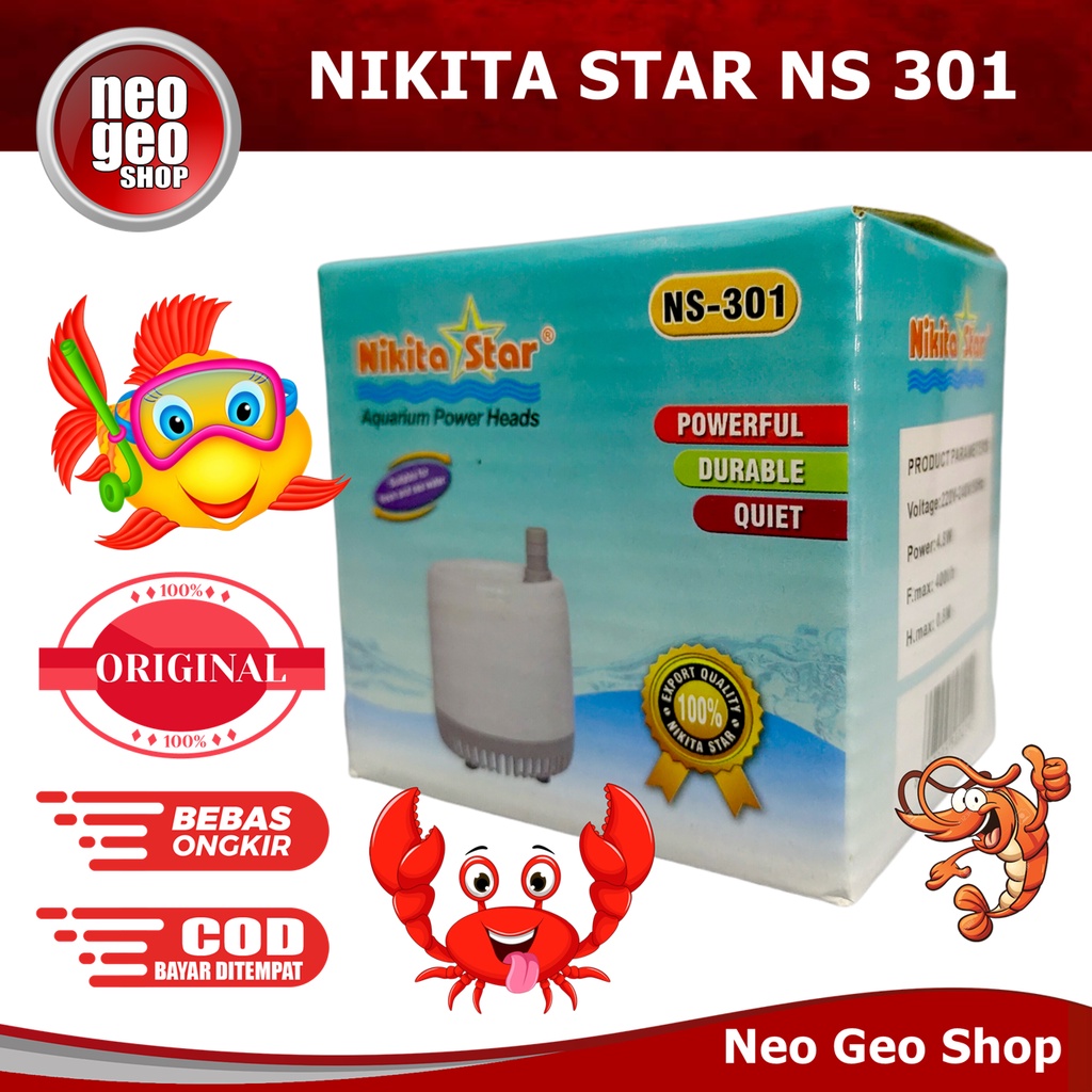 Nikita Star NS301 NS 301 Pompa Celup Power Heads Aquarium Hidroponik