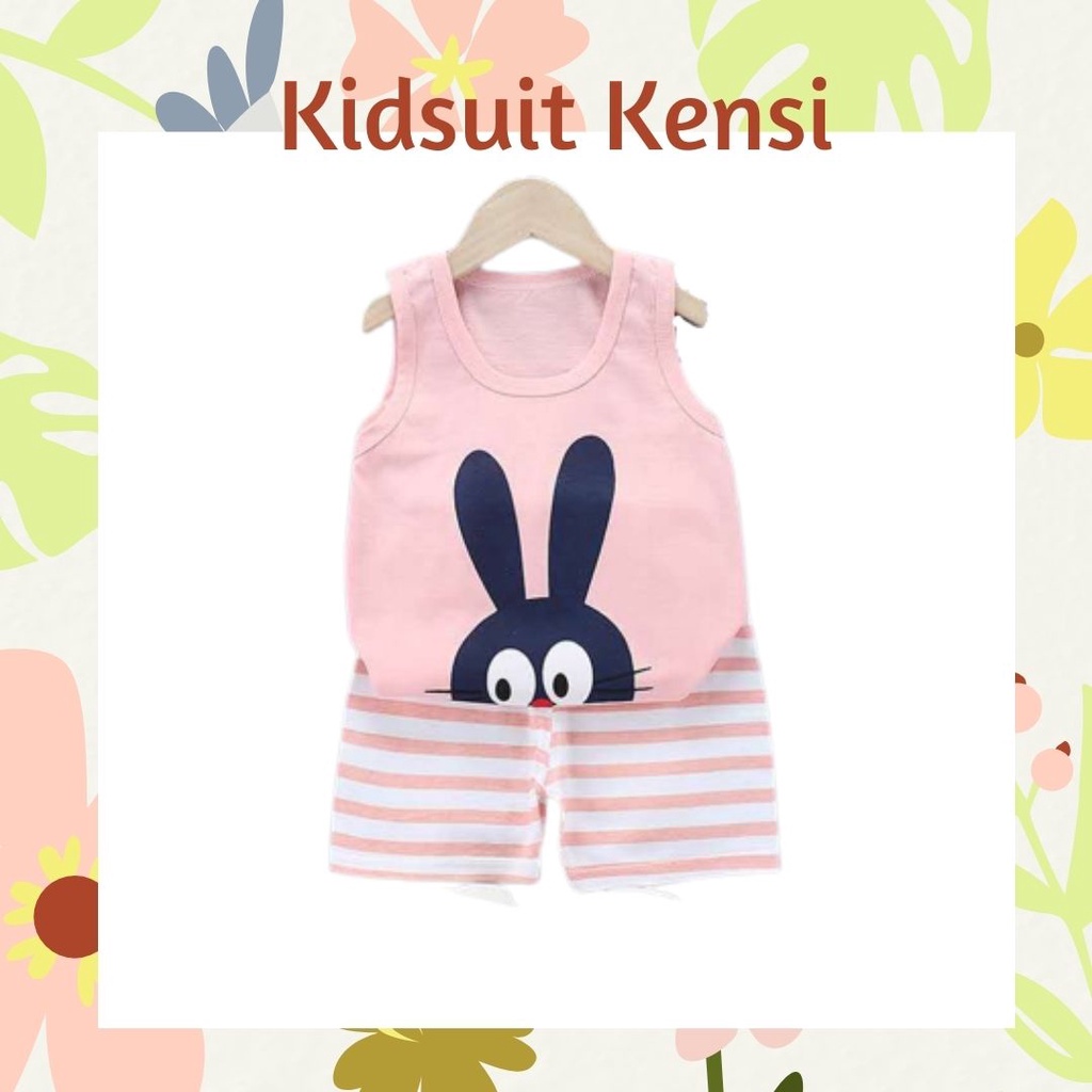 Plazababyku KIDS SUIT KENSI Setelan Anak Bahan Kaos Lengan + Celana Berkualitas Import 0-3 Tahun ebv