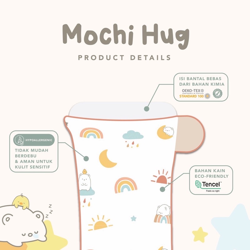 MOOI Mochi Hug MINI / MIDI / MAXI / JUMBO Bantal Bayi Anak