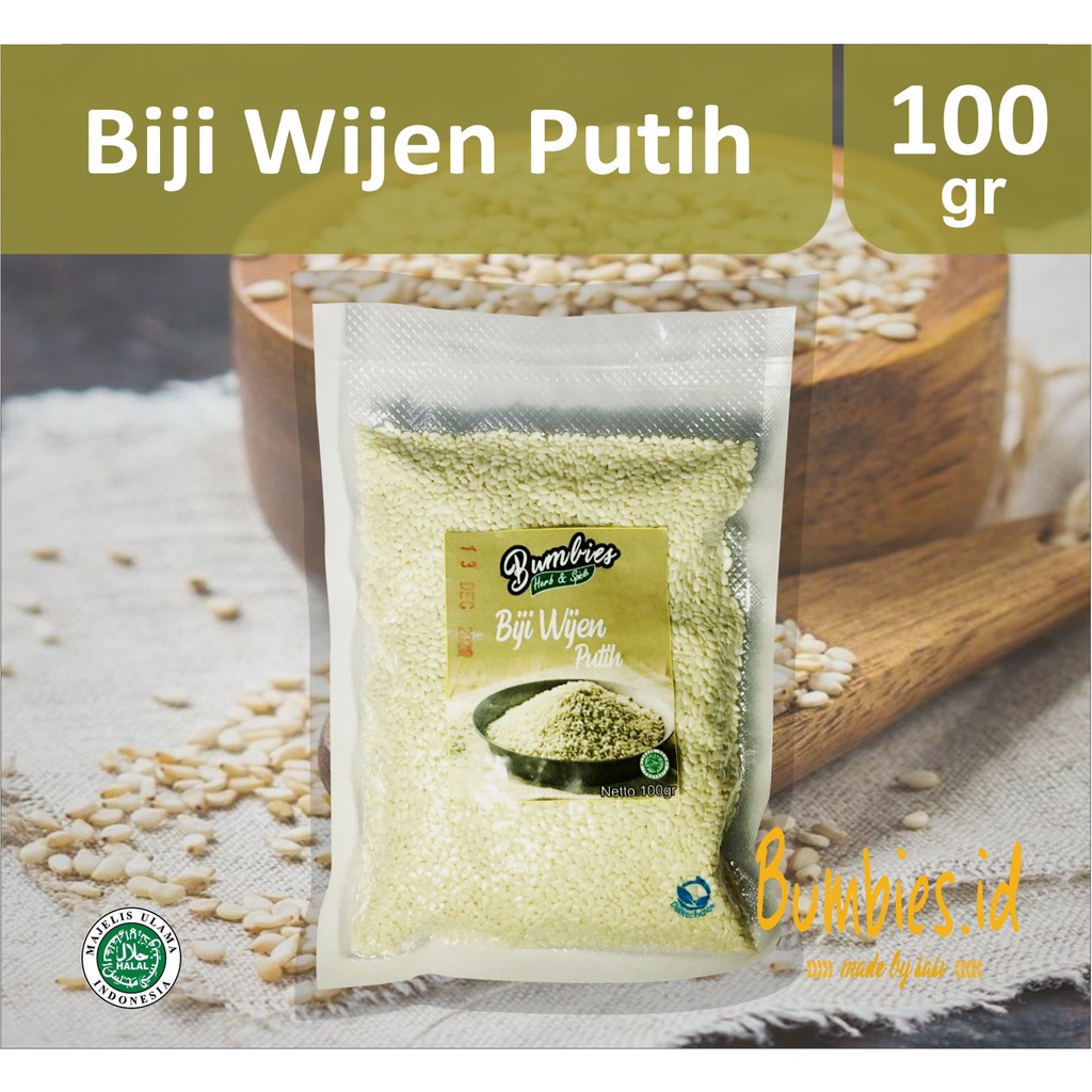 𝘽𝙪𝙢𝙗𝙞𝙚𝙨 𝙋𝙧𝙤𝙙𝙪𝙘𝙩 Biji Wijen Putih 100gram | white sesame seeds | Penyedap Rempah Rempah|Bumbu Instan