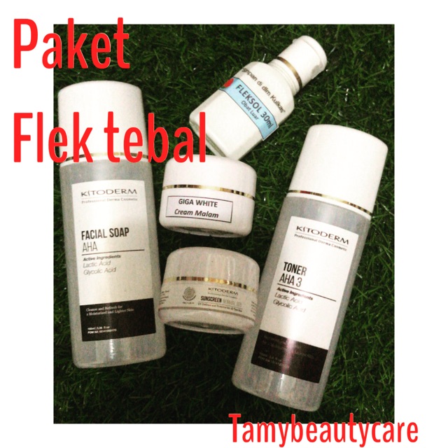 Paket kitoderm flek tebal + fleksol isi 5 (Fs.Aha, T.Aha, Giga, B30, Fleksol)
