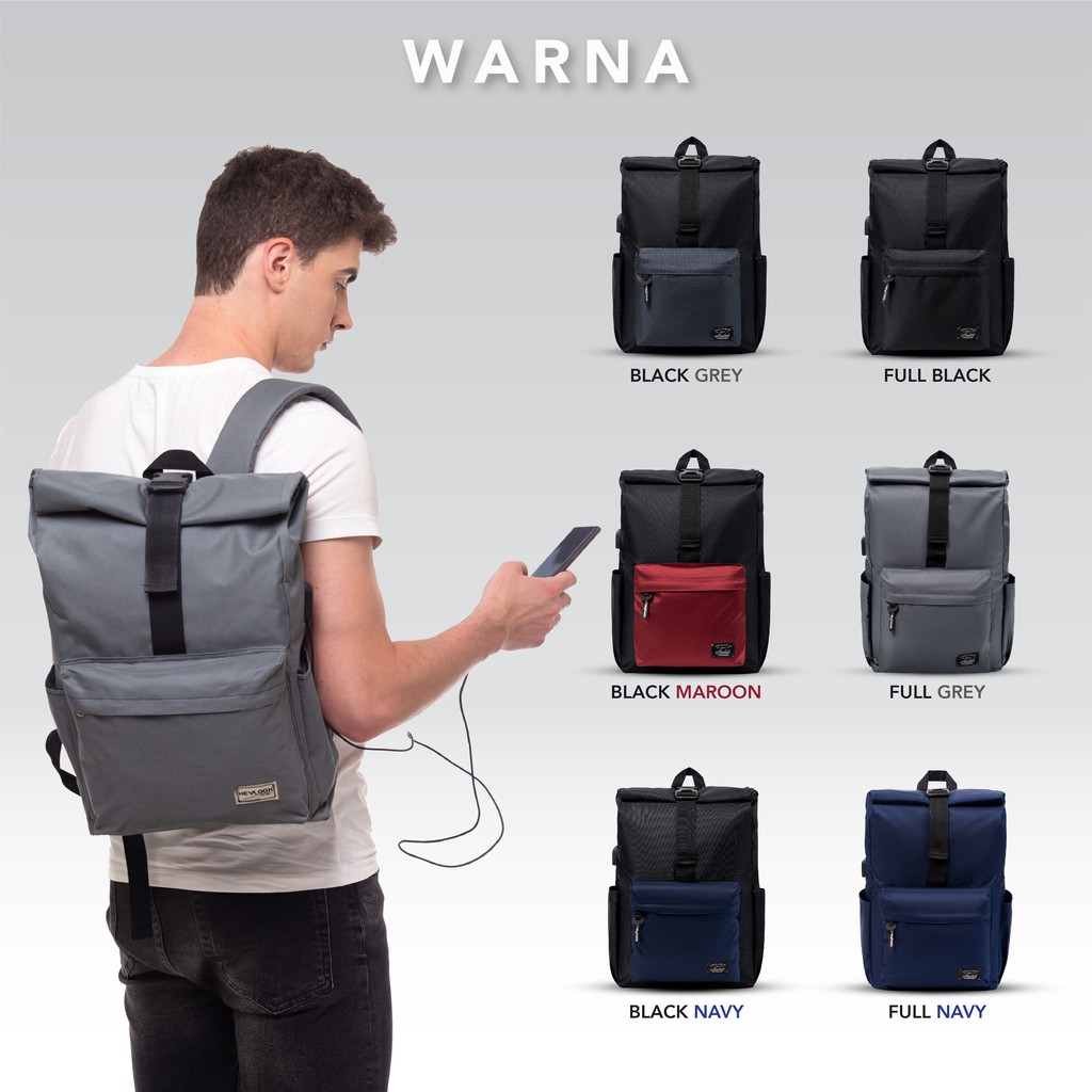 [BISA COD] Tas Ransel USB Backpack Laptop Unisex Pria Wanita Anti air Tas Travel Daypack Outdoor