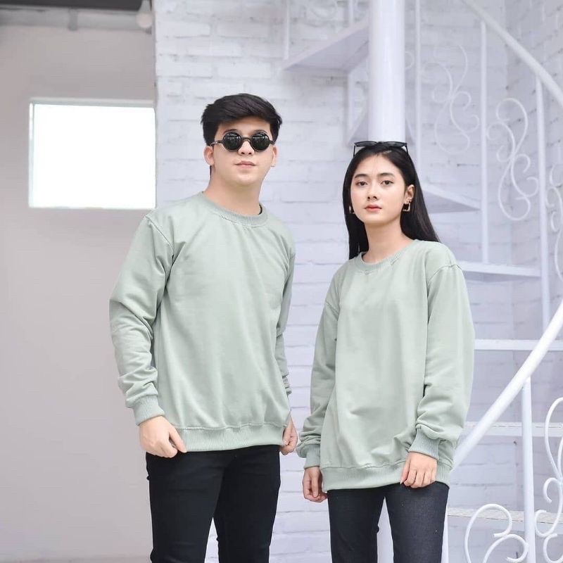 COD basic sweater polos pria wanita unisex termurah