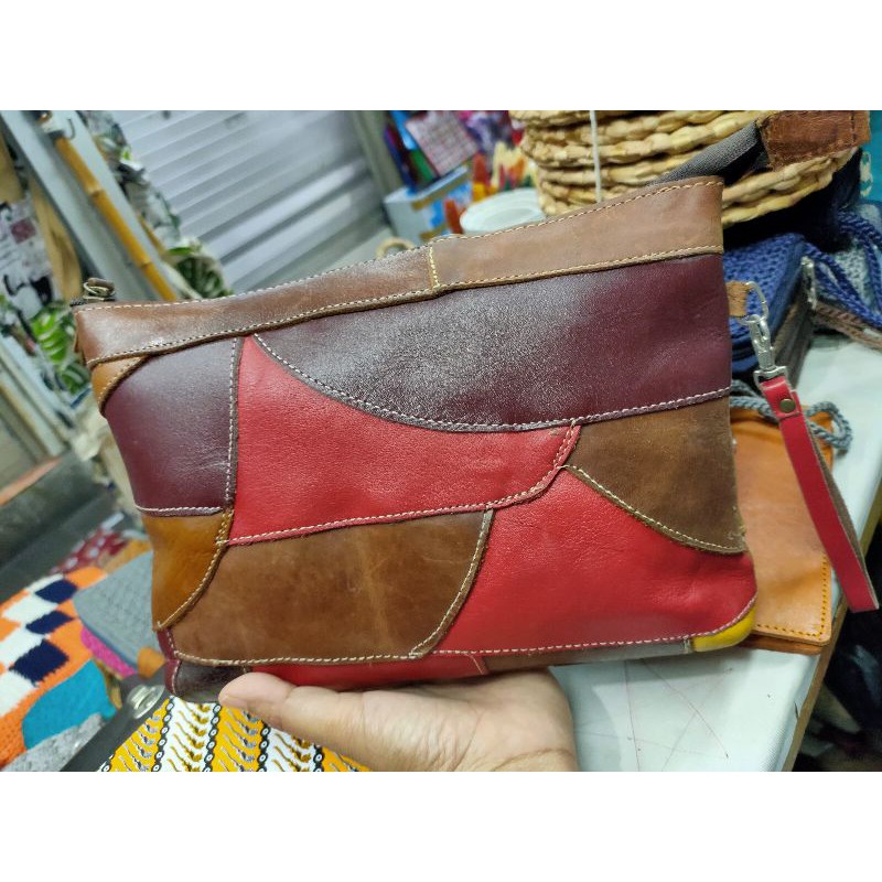 Tas Kulit perca, cluth kulit perca