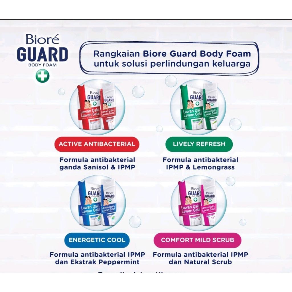 BIORE GUARD ANTIBACTERIAL BODY FOAM - SABUN MANDI CAIR BIORE GUARD 400ML