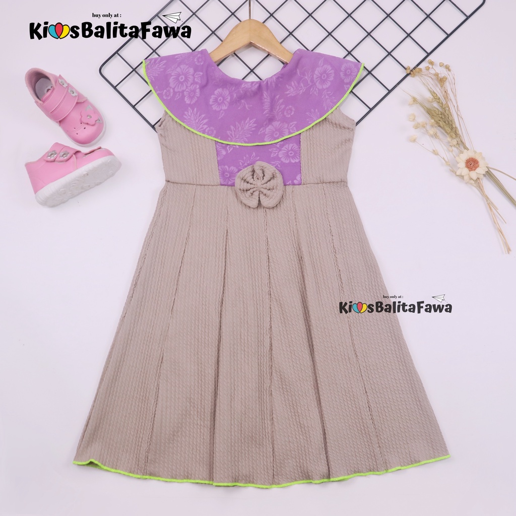 (IMPORT) Dress Knit Baby - 7 Tahun / Dres Anak Perempuan Kerah Bulat Baju Anak Perempuan Gaun Daily Polos Balita Bayi