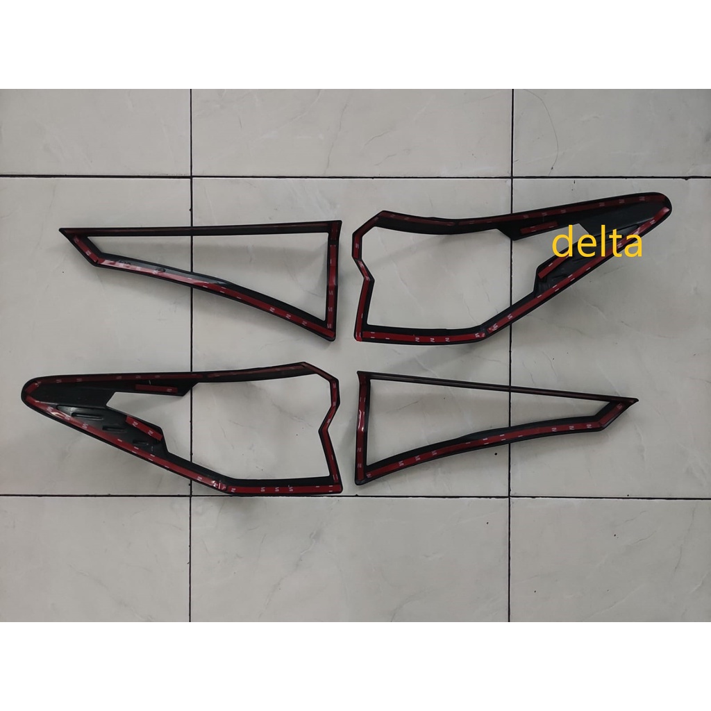 Cover Lampu/Garnish Depan dan Belakang Hitam Doff Avanza /Xenia 2022 On