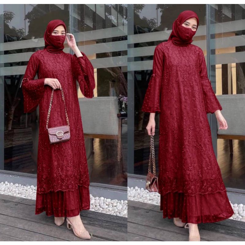 GAMIS WANITA REMAJA SYARI Vs LEBARAN TERBARU 2022/BAJU GAMIS/OOTD KONDANGAN cl maxi gela