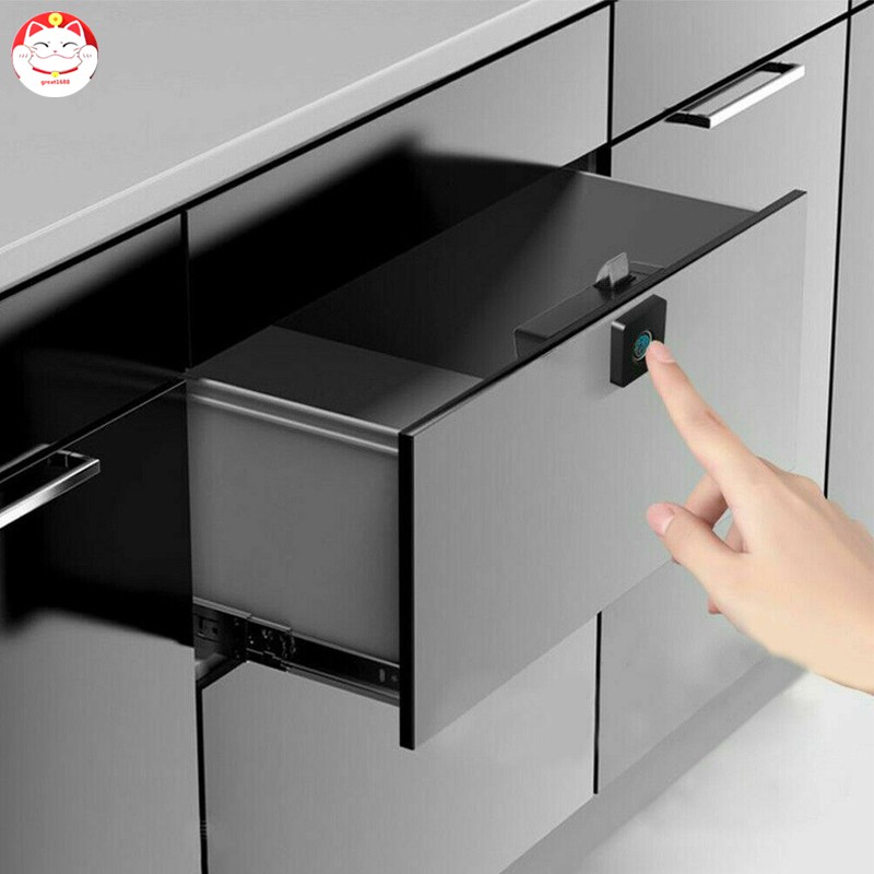 Smart Fingerprint Lock Keyless Anti Theft Cabinet Locker For Home Office Drawer Box Shopee Indonesia