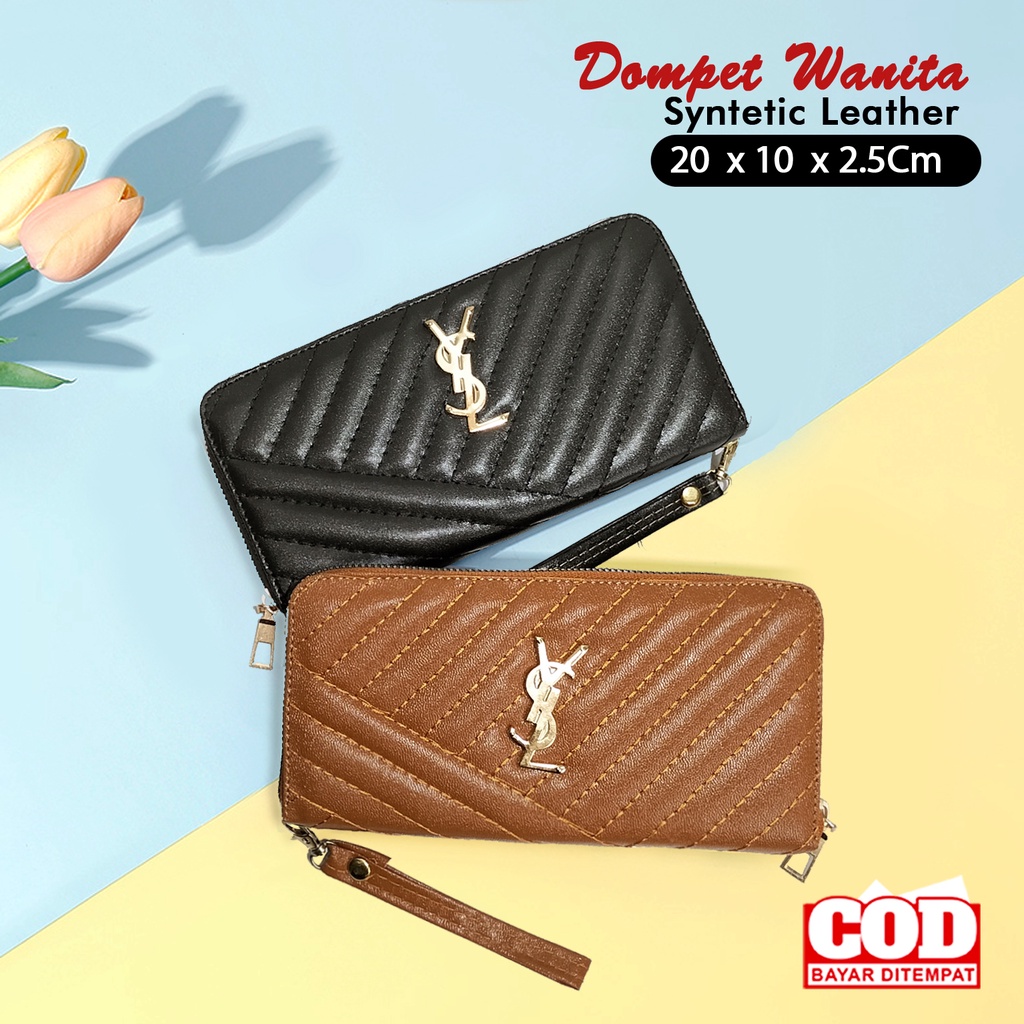 Dompet panjang wanita dompet kulit dompet wanita terbaru dompet panjang muat hp dan kartu dompet motif garis terbaru