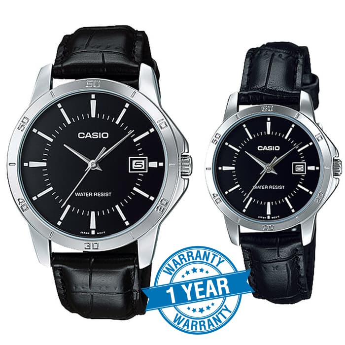 Jam tangan Couple Casio Original MTP-V004L-1A / LTP-V004L-1A