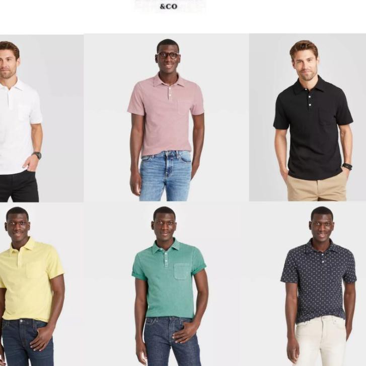 STAR BRANDS Kaos Kerah Polo Pria - Goodfellow&co Men's Standard Fit Short Sleeve Collared Polo Shirt