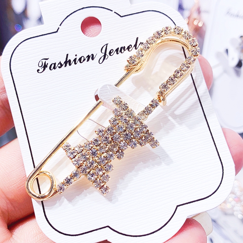 Bros Korea Mutiara bros Berlian Brooch Aksesoris Bros Pin-#7