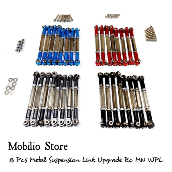 

Upgrade Part - New Design Suspension Arm Link Rod Metal Set Rc MN WPL - Hitam Mobilio shopee