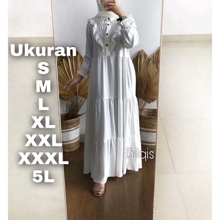 Premium Series BILQIS Dress Big Size Ukuran Size S M L XL 2XL 3XL 4XL XXL XXXL  XXXXL 2L 3L 4L 5L  Dress Wanita Jumbo Gamis Big Size Baju Korea Over Size