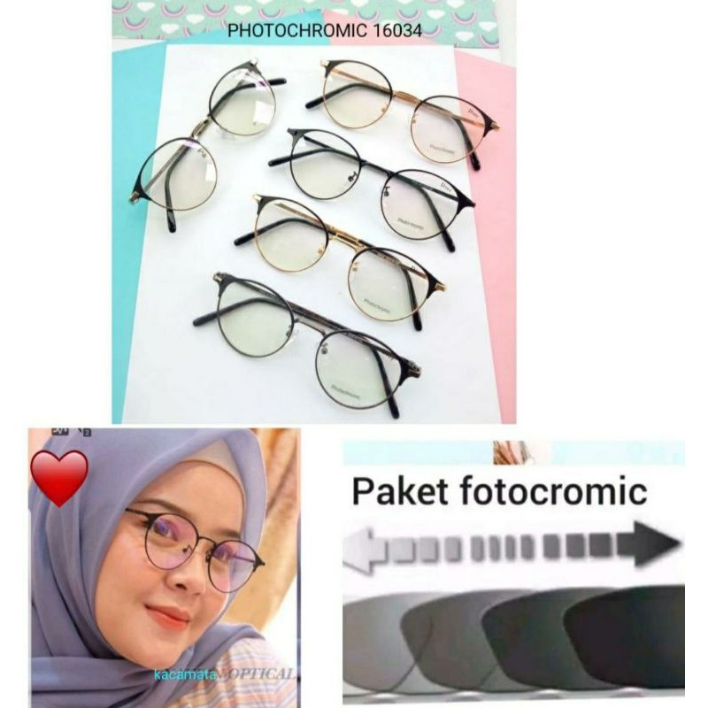 FRAME KACAMATA KOREA 16034 GRATIS LENSA PHOTOCROMIC NORMAL / KACAMATA FASHION PRIA WANITA