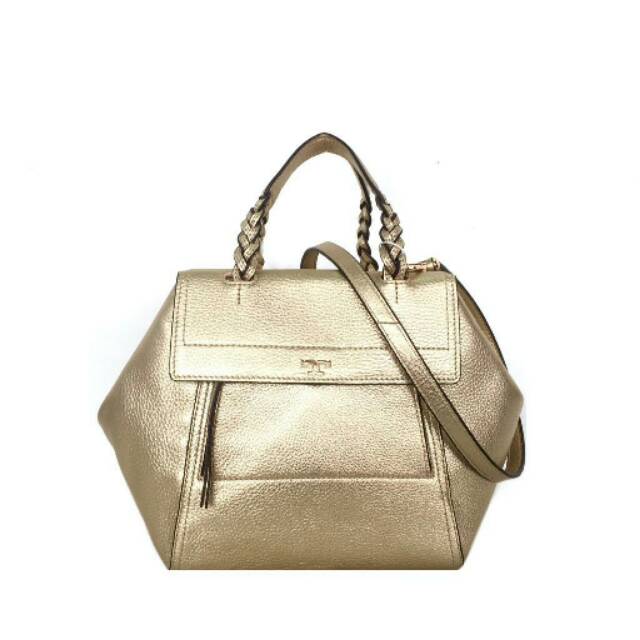 Tory Burch HalfMoon Metallic Satchel crossbody tas slingbag original authentic tas