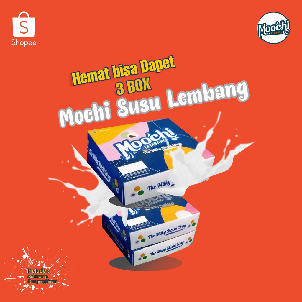 MOCHI SUSU LEMBANG | Oleh Oleh Bandung |  Makanan Korea - Jajanan - Makanan Hemat - Kue Moci | 3 Box