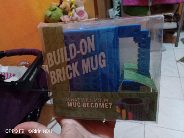 Gelas Mug Lego Kubik Build-on Brick Unik 936sn Red Black