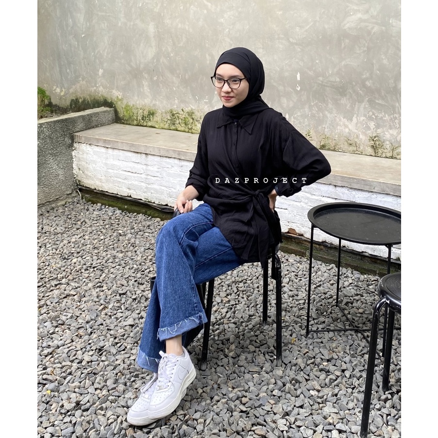 Lisa Kemeja Ikat Kemeja Crincle Polos by DAZPROJECT