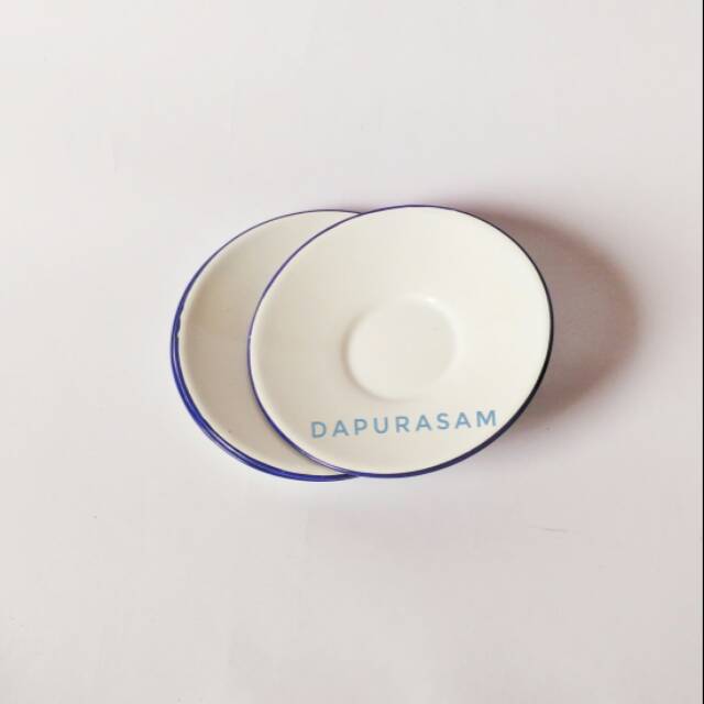 Lepek Enamel Putih Polos Pisin Piring 14cm blek Seng Kaleng Jadul Vintage