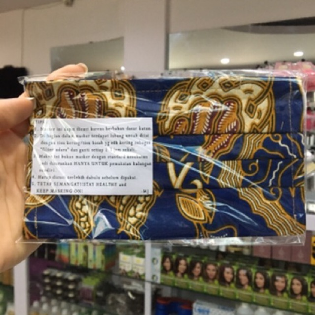 Masker Kain Batik 2 Lapis Dewasa 12pcs