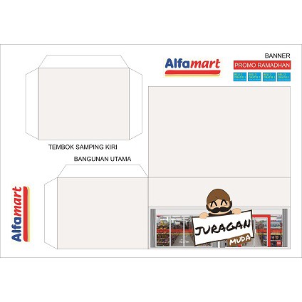 DIY Diorama Papercraft Miniatur Mini Market Alfamart versi 2