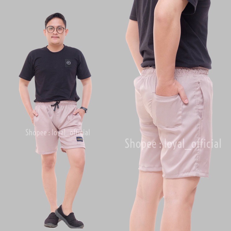Loyal Celana Pendek Pria Cowok Dewasa Katun Premium M L XL-Peanut