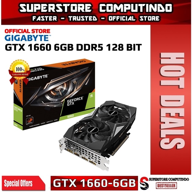 VGA Gigabyte GTX 1660 /GTX1660 6GB DDR5 - GV-N1660D5-6GD