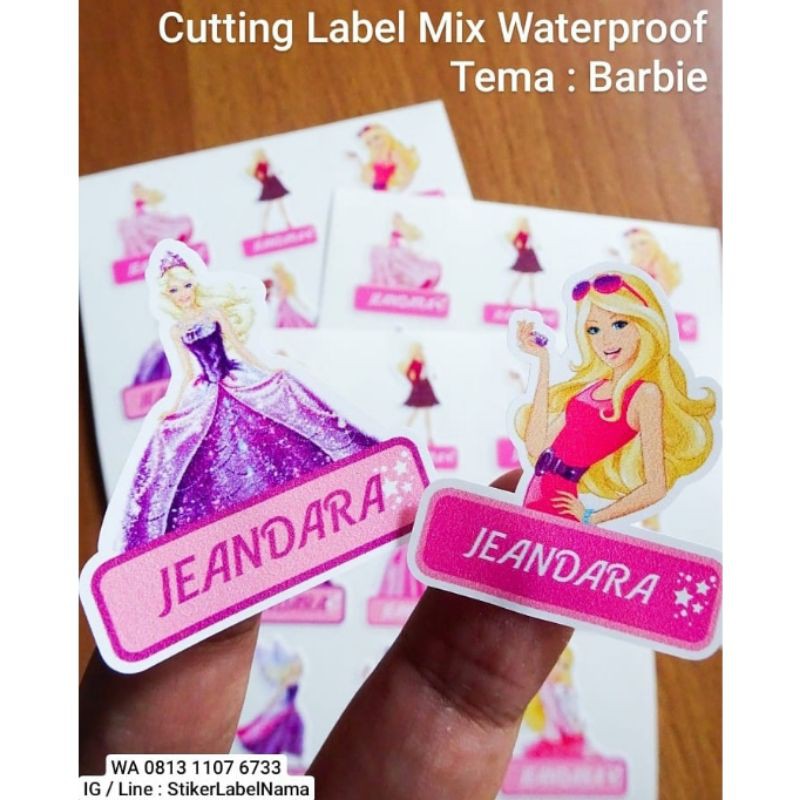 

BARBIE CUTTING LABEL MIX WATERPROOF / STIKER LABEL NAMA / CUTTING STIKER / STIKER NAMA WATERPROOF