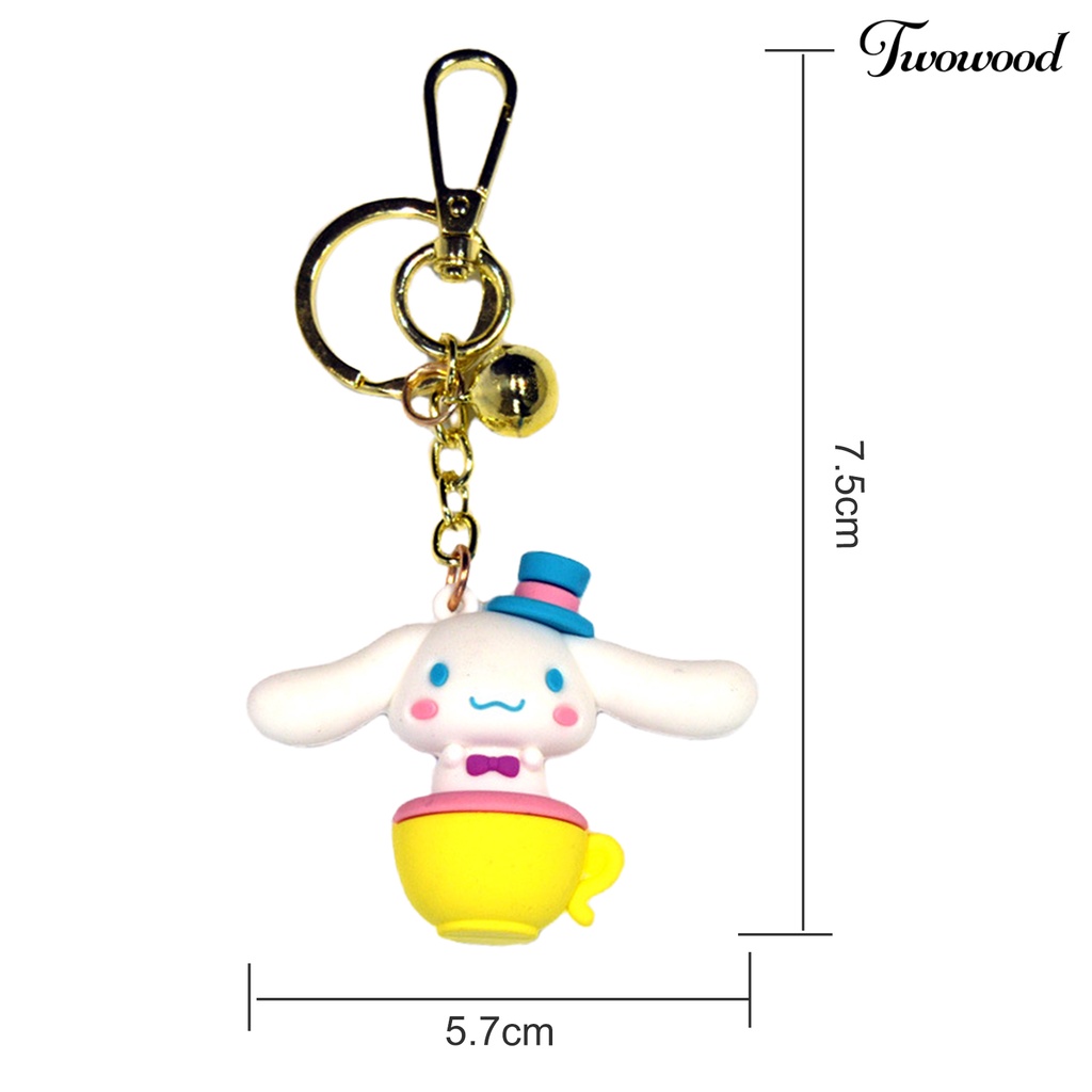 Twowood Gantungan Kunci Bentuk Kartun Anjing Cinnamoroll Bahan Metal