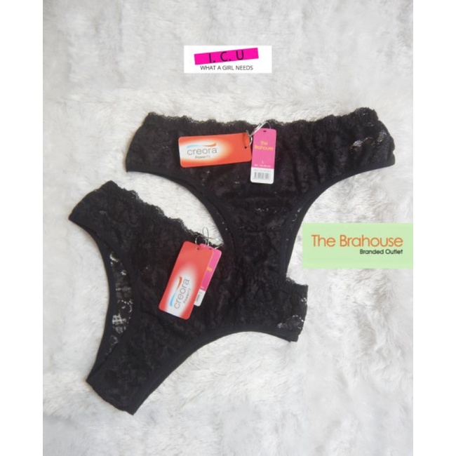 Celana Dalam Renda Wanita Panty Thong Original The Brahouse B02-765 Black Size M L