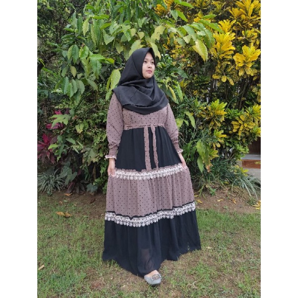 Gamis Ruffle/ Gamis Renda/ Gamis Polkadot/ Gamis Murah/ Gamis Dewasa/ Gamis Hitz/ Gamis Cantik