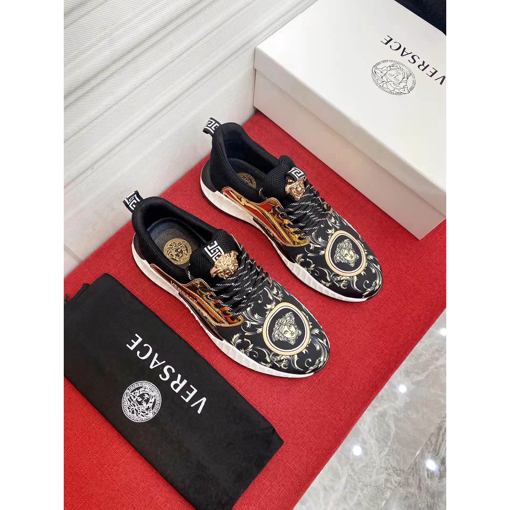 Original Sepatu kasual pria gaya Korea Versace