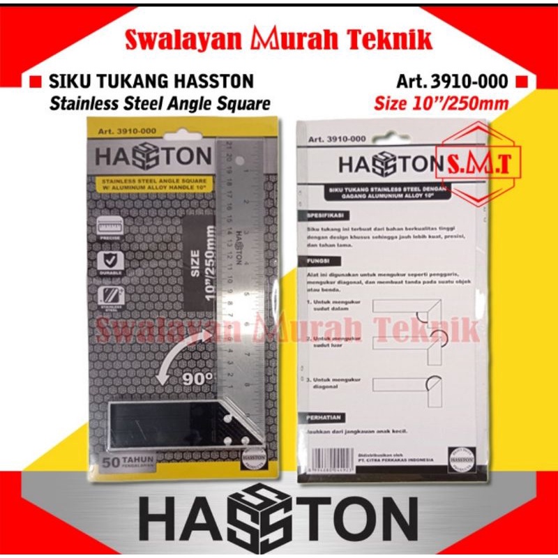 

HASSTON Art. 3910-000 SIKU TUKANG 10" CARPENTER SQUARE PENGGARIS SIKU