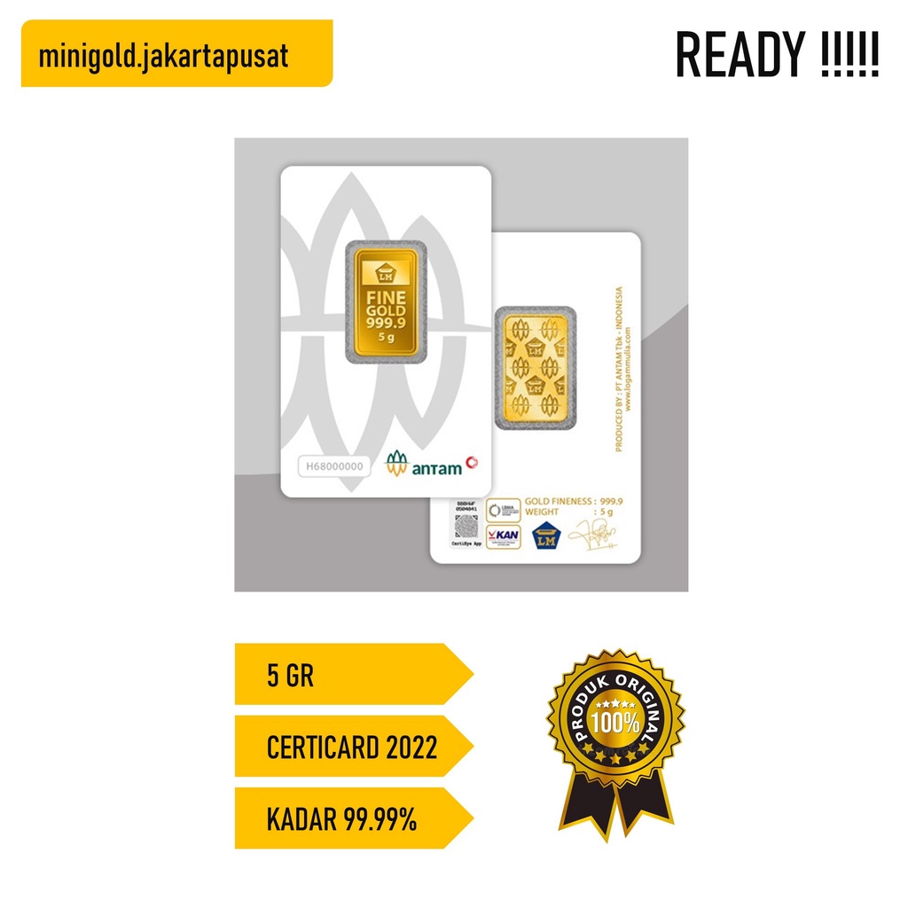EMAS ANTAM 5 GRAM LOGAM MULIA 2022 TERMURAH DAN GARANSI 100% BERSERTIFIKAT