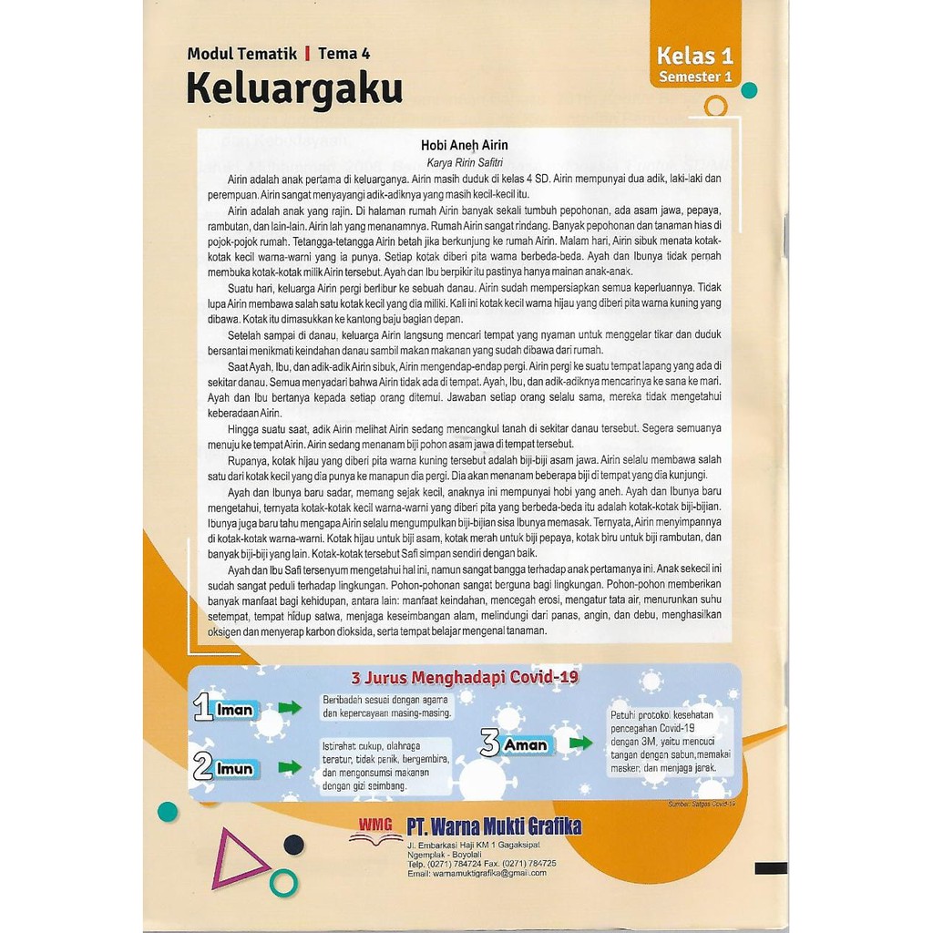 Inspirasi Tematik Tema 4 kelas 1 SD/MI Semester 1 kurikulum 2013 EdisI Revisi 2017-1
