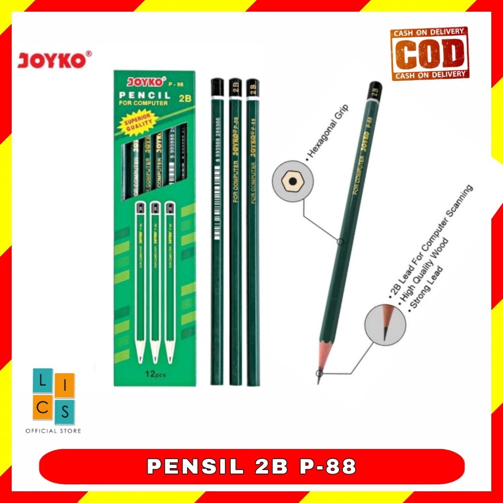 

Pensil 2B Komputer Ujian Joyko P-88 Satuan Murah