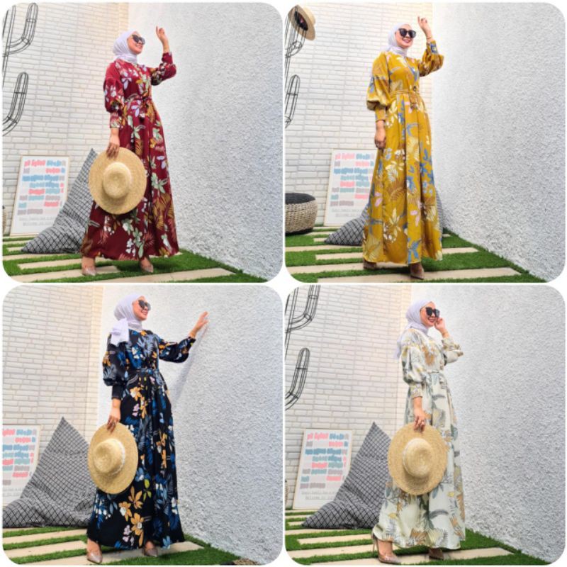 MAXI DRESS ABSTRAK/PAKAIAN WANITA MUSLIMAH/BAJU SYARI BUSUI/GAMIS MAYUNG MOTIF