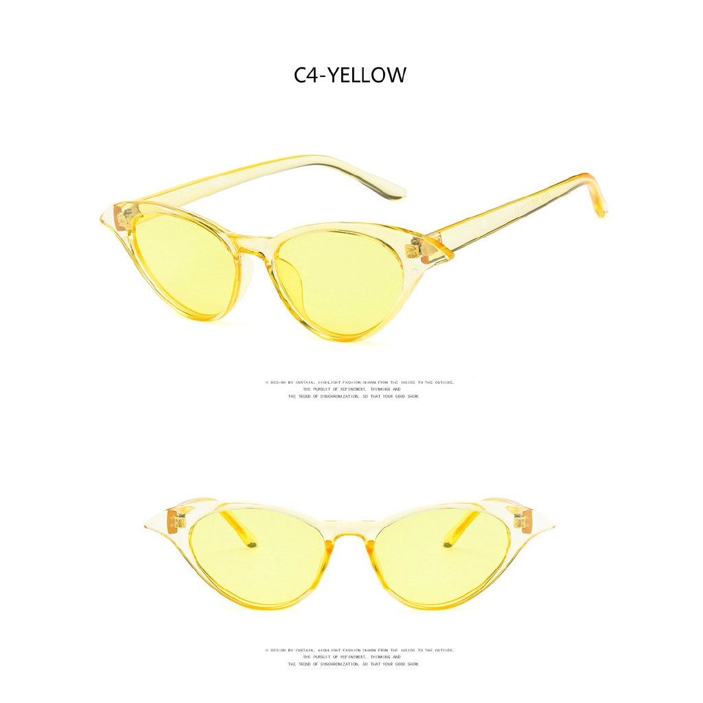 European and American retro cat eye trend jelly color ink sunglasses with metal hinges