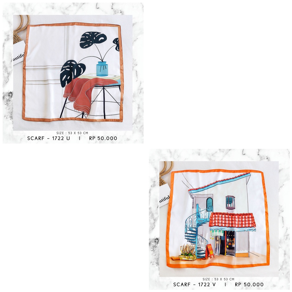 SCARF / SYAL KOREA / NECK SCARF  (SIZE 53 X 53)-3